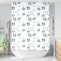 Berkfield Home Shower Roller Blind 150x240 cm Fabric Width 146 cm in White - thumbnail 1