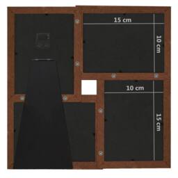 Berkfield Home Modern Collage Photo Frame for 4x(10x15 cm) Picture Dark Brown MDF - Size: 10x15 cm - thumbnail 8