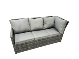Fimous 10 Seat Poly Rattan Corner Sofa Set with 3 Stools Chair in Dark Grey - thumbnail 6