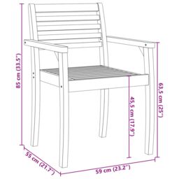 Berkfield Home Garden Chairs 2 pcs 59x55x85 cm Solid Wood Acacia in Brown - Size: 59 x 55 x 85 cm - thumbnail 9