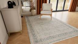 Gooch Luxury Rugs Heritage Tabriz Rug in Blue - Size: 180 cm x 120 cm - thumbnail 2