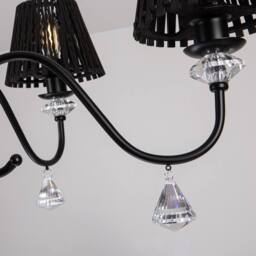 NIVOR 5 Light Dimmable Classic Traditional Crystal Chandelier in Black - thumbnail 7