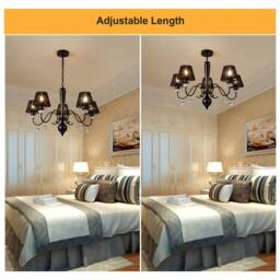 NIVOR 5 Light Dimmable Classic Traditional Crystal Chandelier in Black - thumbnail 4