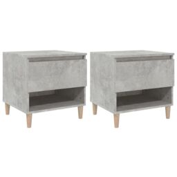 Berkfield Home Bedside Tables 2 pcs Concrete Grey 50x46x50 Engineered Wood - thumbnail 2