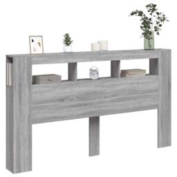 Berkfield Home LED Headboard Grey Sonoma 180x18.5x103.5 cm Engineered Wood - thumbnail 5