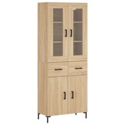 Berkfield Home Highboard Sonoma Oak 69.5x34x180 cm Engineered Wood in Brown - thumbnail 2