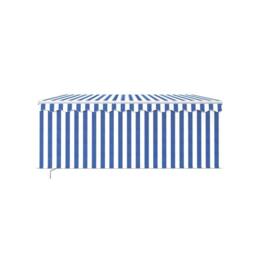 Berkfield Home Manual Retractable Awning with Blind 3x2.5m Blue&White in Blue - thumbnail 3