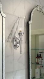 Netlighting Dryden 1 Light Bathroom Wall Light Polished Nickel IP44 G9 in Grey - thumbnail 2