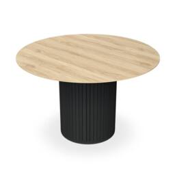 More4Homes Arlo Oak Table Top W Black Legs + Nova Velvet Dining Chair Set Of 4 in Mustard - thumbnail 2