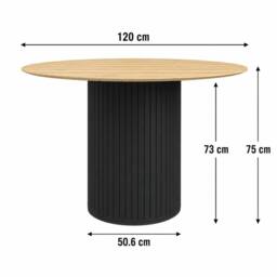 More4Homes Arlo Oak Table Top W Black Legs + Nova Velvet Dining Chair Set Of 4 in Mustard - thumbnail 7