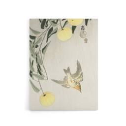 "Artery8 Cuckoo In Early Summer Rain Canvas Wall Art Print Ohara Koson in Yellow - Size: W18"" x H24""" - thumbnail 1