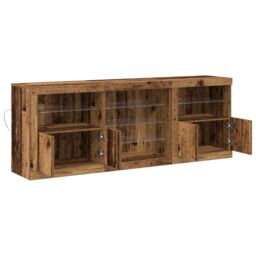 Berkfield Home Sideboard with LED Lights Old Wood 181, 5x37x67 cm Engineered Wood in Brown - Size: 5 x 37 x 67 cm - thumbnail 6