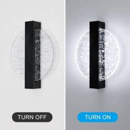SPETLEK 12W Modern LED Wall Light Cool White Wall Lamp Living Room in Black - thumbnail 3