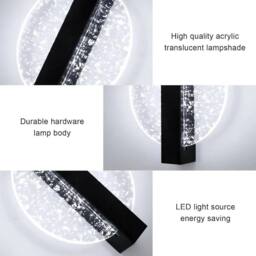 SPETLEK 12W Modern LED Wall Light Cool White Wall Lamp Living Room in Black - thumbnail 4