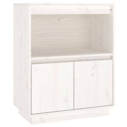 Berkfield Home Sideboard White 60x34x75 cm Solid Wood Pine - Size: 60 x 34 x 75 cm - thumbnail 3