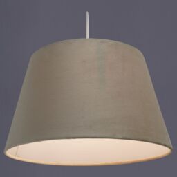 K LIVING Ennis Easy Fit Velour Pendant Shades in Beige Size 14 Inch - thumbnail 2