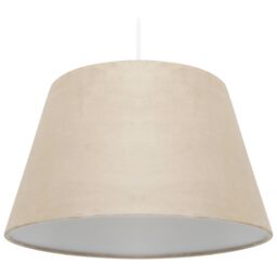 K LIVING Ennis Easy Fit Velour Pendant Shades in Beige Size 14 Inch - thumbnail 1