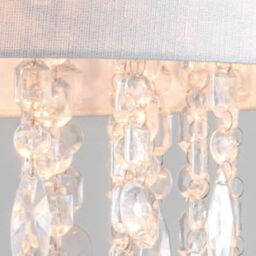 First Choice Lighting Large 40cm Easy Fit Shade Textured White Silver Fleck Acrylic Droplets - thumbnail 5