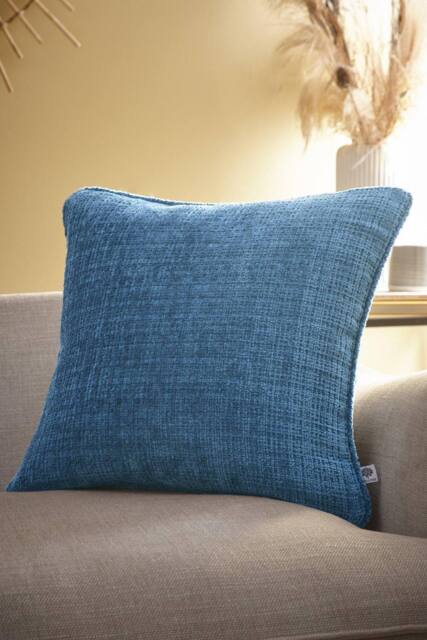 Appletree 'Alba' Textured Chenille Filled Cushion in Teal - Size: 43 cm x 43 cm - image 1
