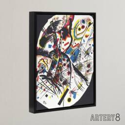 "Artery8 Small Worlds III Abstract Painting Kandinsky Framed Canvas Wall Art in Black - Size: W12"" x H16""" - thumbnail 2