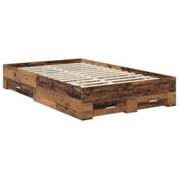 Berkfield Home Bed Frame with Headboard Old Wood 120 x 190 cm Engineered Wood in Brown - thumbnail 6