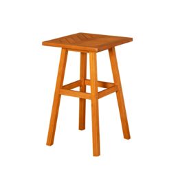 Samuel Alexander 73 x 45cm Outdoor Kapalua Wooden Slatted Garden Side Table in Brown - Size: 73 x 45 cm - thumbnail 7
