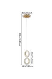 Living and Home Modern LED Pendant Light Chandelier in Gold - thumbnail 2