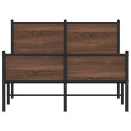 Berkfield Home Metal Bed Frame without Mattress Brown Oak 120x200 cm - Size: Small Double - thumbnail 5