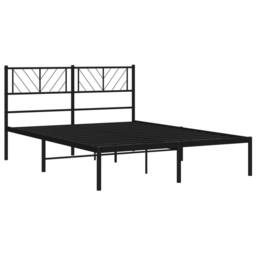 Berkfield Home Metal Bed Frame with Headboard Black 140x200 cm - thumbnail 4
