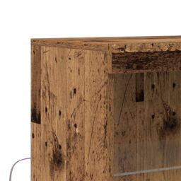 Berkfield Home Sideboard with LED Lights Old Wood 60x37x100 cm in Brown - Size: 60 x 37 x 100 cm - thumbnail 9
