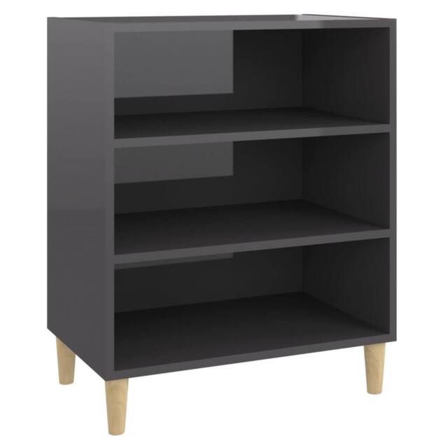 Berkfield Home Sideboard High Gloss Grey 57x35x70 cm Engineered Wood - Size: 57 x 35 x 70 cm - image 1