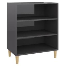 Berkfield Home Sideboard High Gloss Grey 57x35x70 cm Engineered Wood - Size: 57 x 35 x 70 cm