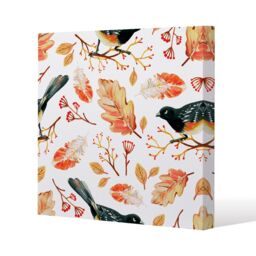 Benjamin Tate Design Birds & Leaves in Autumn (Canvas Print) / 61 x 61 x 4cm in Natural - Size: 61 x 61 x 4 cm - thumbnail 1