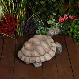 Havendro 30cm Concrete Tortoise Garden Ornament Statue in Grey - thumbnail 5
