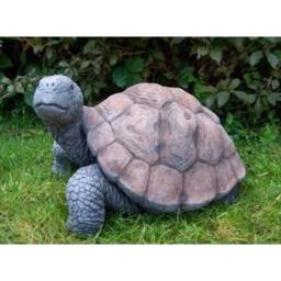 Havendro 30cm Concrete Tortoise Garden Ornament Statue in Grey - thumbnail 3