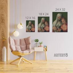 "Artery8 Virgin & Child with Saint Anne Durer Canvas Wall Art Print - Size: W12"" x H16""" - thumbnail 4