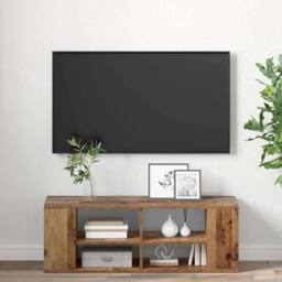Berkfield Home TV Cabinet with Shelf Old wood 102 x 35 x 35 cm Engineered wood in Brown - thumbnail 4
