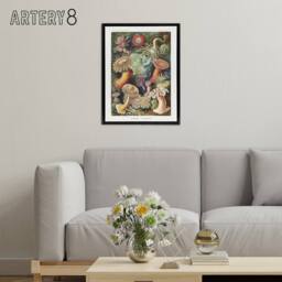 "Artery8 Sea Anemone Marine Landscape Haeckel Botanical Framed Canvas Wall Art - Size: W12"" x H16""" - thumbnail 3