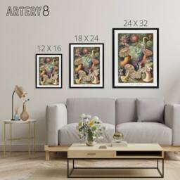 "Artery8 Sea Anemone Marine Landscape Haeckel Botanical Framed Canvas Wall Art - Size: W12"" x H16""" - thumbnail 4