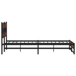 Berkfield Home Metal Bed Frame without Mattress Brown Oak 180x200 cm Super King - thumbnail 5