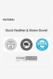 Homescapes Luxury White Duck Down 13.5 Tog All Seasons Duvet - Size: Single - thumbnail 4