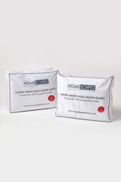 Homescapes Luxury White Duck Down 13.5 Tog All Seasons Duvet - Size: Single - thumbnail 1