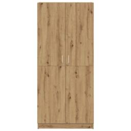 Berkfield Home Wardrobe Artisan Oak 90x52x200 cm Engineered Wood in Brown - Size: 90 x 52 x 200 cm - thumbnail 4
