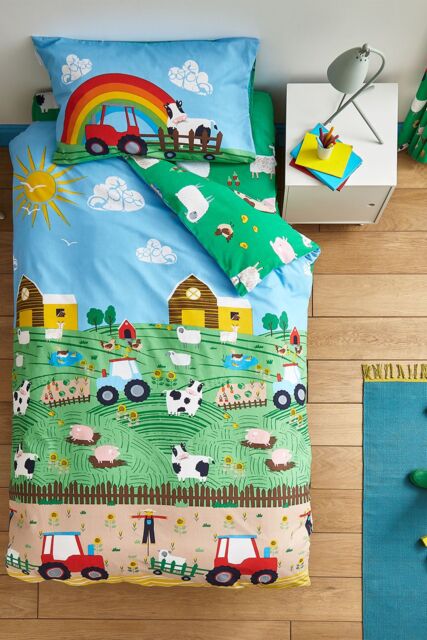 Catherine Lansfield 'Farmyard Animals' Duvet Set in Blue - Size: Junior - image 1