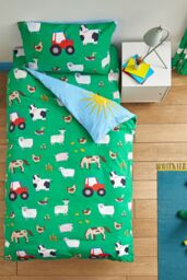 Catherine Lansfield 'Farmyard Animals' Duvet Set in Blue - Size: Junior - thumbnail 2