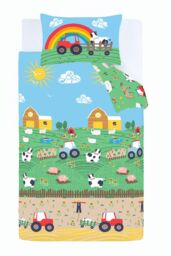 Catherine Lansfield 'Farmyard Animals' Duvet Set in Blue - Size: Junior - thumbnail 5