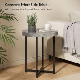 VonHaus Grey Concrete Effect Side Table - thumbnail 2