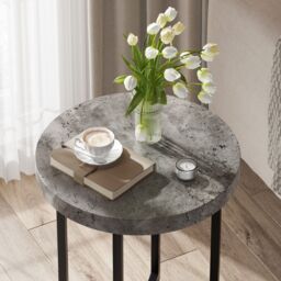 VonHaus Grey Concrete Effect Side Table - thumbnail 5