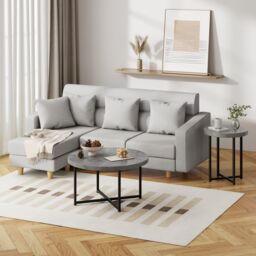 VonHaus Grey Concrete Effect Side Table - thumbnail 7