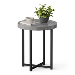 VonHaus Grey Concrete Effect Side Table